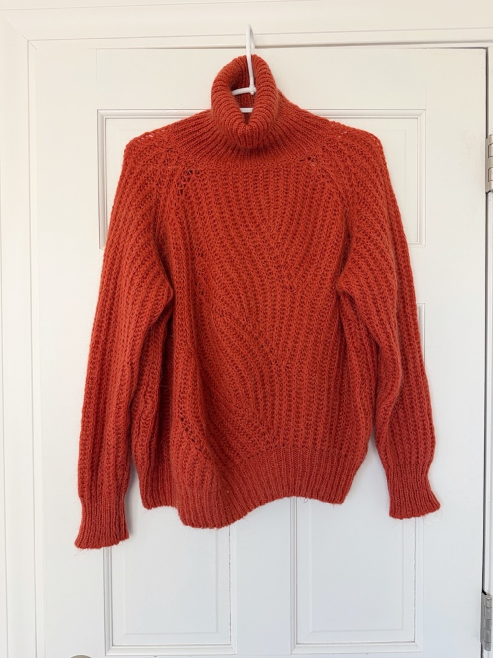 ELSAMANDA mohair sweater size M orange turtleneck made in Italy
